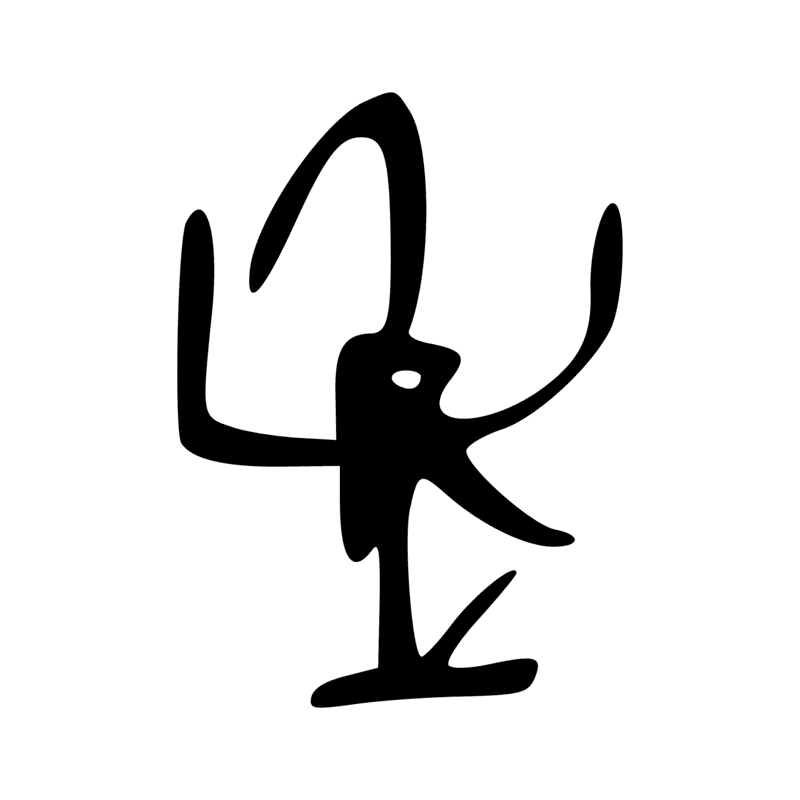 C11 — Dieu assis, bras levés, le signe M4 (parfois omis) sur la tête
Graphie A73 quand il ne s'agit pas de chiffre en hiératique : ḥʿj ?