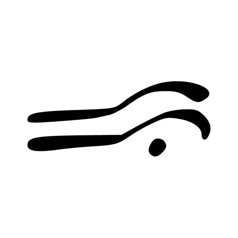 D13 — 1- Sourcil, sourcil de l'oeil Oudjat; 2- ligne courbe